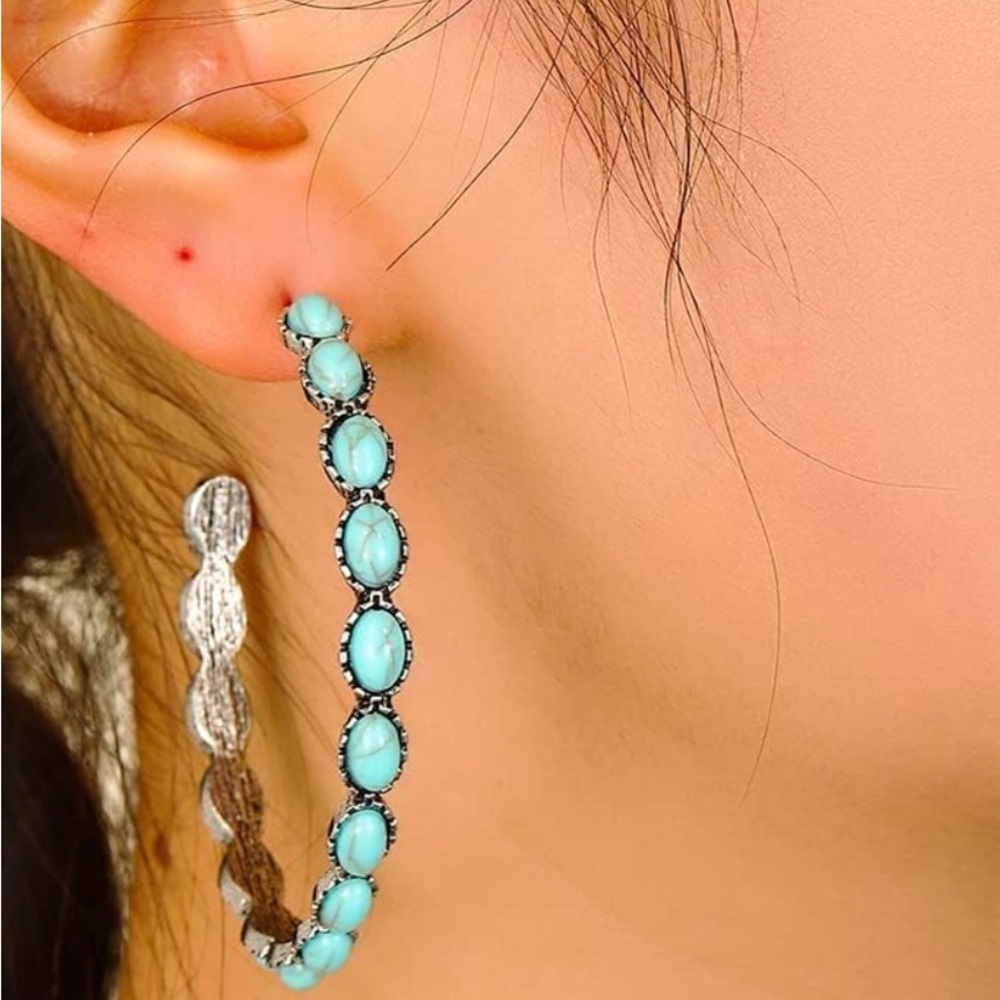 Turquoise Hoop Earrings